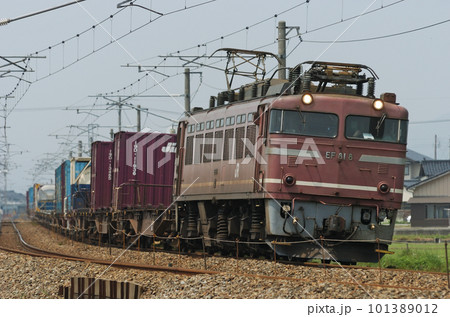 北陸本線 西高岡ー高岡 JR貨物 EF81-8(富山) 北陸本線 西高岡ー高岡 JR貨物 EF81-8(富山) 101389012
