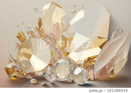 Sparkling quartz crystals illustration background Sparkling quartz crystals illustration background 101389356