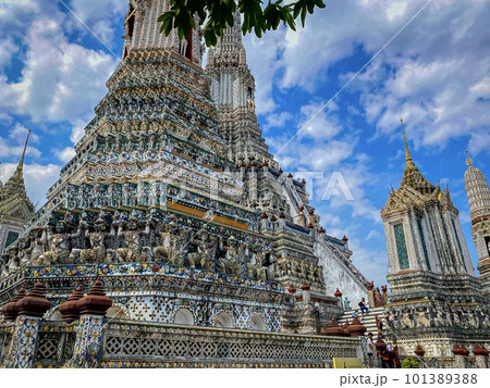 The visiting card of the capital of Thailand is the Buddhist temple Wat Arun, Temple of Dawn, which is located on the banks of the Chao Phraya River The visiting card of the capital of Thailand is the Buddhist temple Wat Arun, Temple of Dawn, which is located on the banks of the Chao Phraya River 101389388