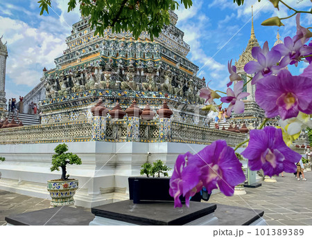 The visiting card of the capital of Thailand is the Buddhist temple Wat Arun, Temple of Dawn, which is located on the banks of the Chao Phraya River The visiting card of the capital of Thailand is the Buddhist temple Wat Arun, Temple of Dawn, which is located on the banks of the Chao Phraya River 101389389