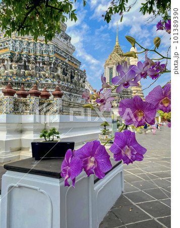 The visiting card of the capital of Thailand is the Buddhist temple Wat Arun, Temple of Dawn, which is located on the banks of the Chao Phraya River The visiting card of the capital of Thailand is the Buddhist temple Wat Arun, Temple of Dawn, which is located on the banks of the Chao Phraya River 101389390