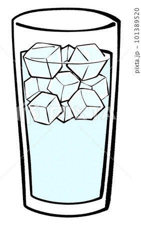 glass of ice water clipart black and white