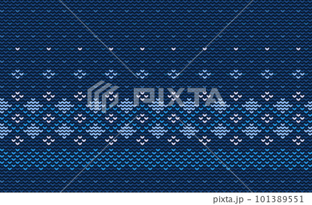 Design knit pattern vector, Cross stitch ethnic tribal background, Embroidery classic ornament style Design knit pattern vector, Cross stitch ethnic tribal background, Embroidery classic ornament style 101389551