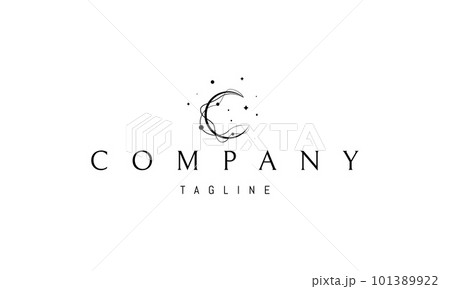 Vector logo on which an abstract image of the moon wrapped in thread with lanterns. Vector logo on which an abstract image of the moon wrapped in thread with lanterns. 101389922