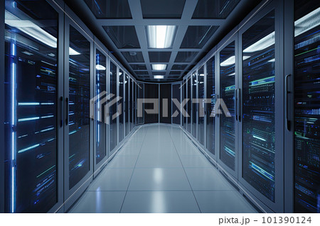 Server room interior. Data center. Generative AI 101390124