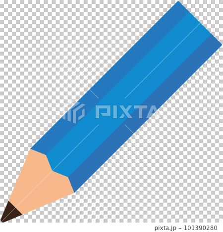 簡單的鉛筆插圖（藍色） 101390280