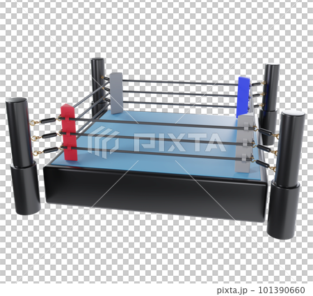 プロレスやボクシング、総合格闘技で使用するリングの3Dイラスト。3Dレンダリング。のイラスト素材 [101390660] - PIXTA