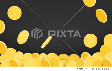 Rain of golden coins. 3d vector illustration Rain of golden coins. 3d vector illustration 101391133