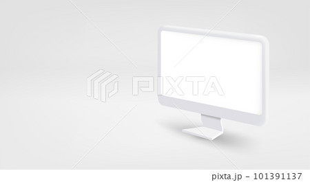 Modern computer monitor with blank screen. 3d vector banner with copy space Modern computer monitor with blank screen. 3d vector banner with copy space 101391137