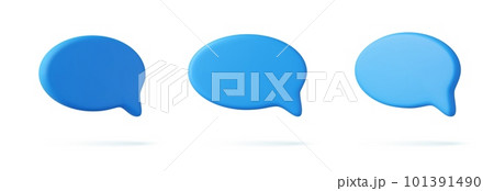 3d Blank white speech bubble pin 101391490