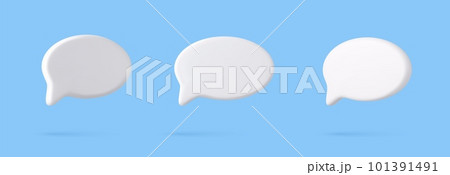 3d Blank white speech bubble pin 101391491