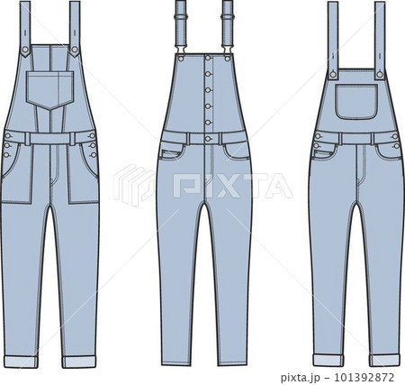 Womens denim overall. Fashion CAD. Womens denim overall. Fashion CAD. 101392872
