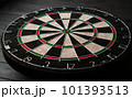 The new classic professional sisal dart target. Close-up, angle view. 101393513