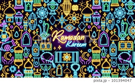 Ramadan Kareem Neon Banner Ramadan Kareem Neon Banner 101394047