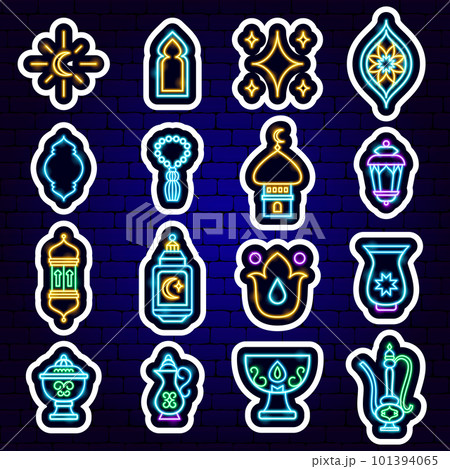Ramadan Neon Stickers Ramadan Neon Stickers 101394065