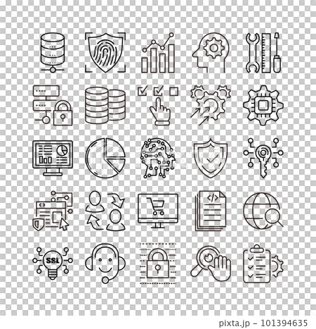 device artificial intelligence technology icon set device artificial intelligence technology icon set 101394635