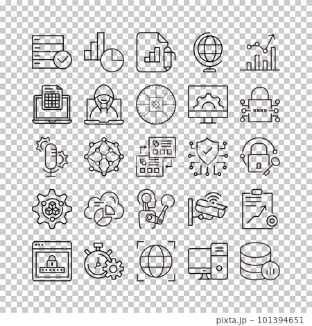 device artificial intelligence technology icon set device artificial intelligence technology icon set 101394651