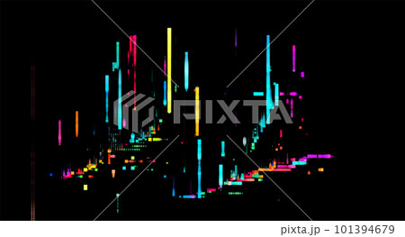 Trendy glitch pattern on dark background. Modern style vector. Abstract geometric elements 101394679