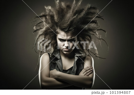 Young punk girl, emotional dramatic portrait, AI generative image Young punk girl, emotional dramatic portrait, AI generative image 101394807