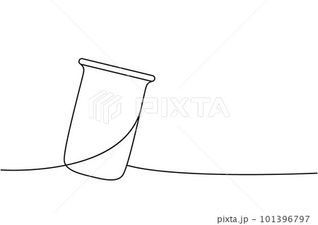 Chemical glass beaker one line continuous drawing. Laboratory glass equipment continuous one line illustration. Vector minimalist linear illustration. 101396797