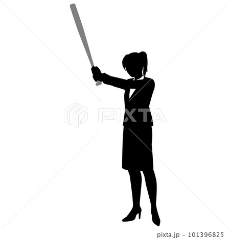 バットを持つ女性ビジネスマン 101396825