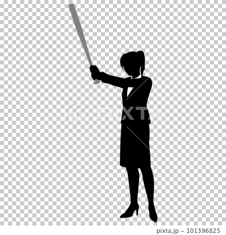 バットを持つ女性ビジネスマン 101396825