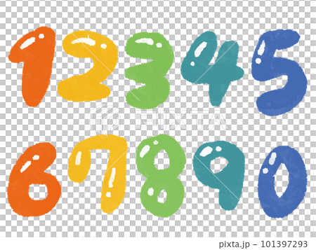 多彩和流行的手繪數字 101397293