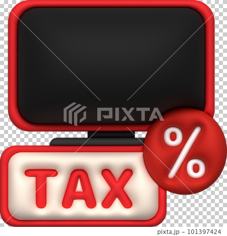 Illustration 3D Perform tax and financial transactions anywhere via computer. Illustration 3D Perform tax and financial transactions anywhere via computer. 101397424