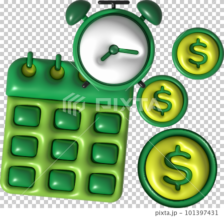 illustration 3D, calendar, tax and finance payment deadlines 101397431