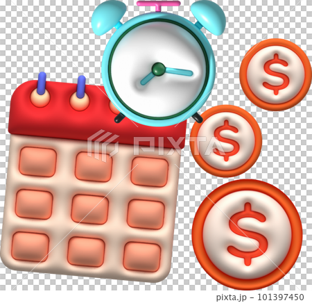 illustration 3D, calendar, tax and finance payment deadlines 101397450