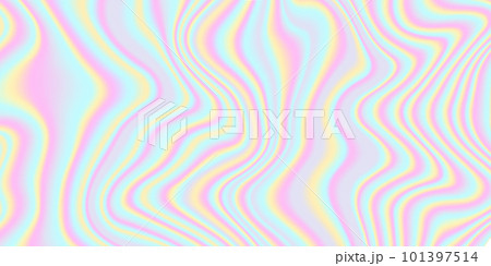 Holographic background. Spectrum gradient backdrop. Liquid metallic texture. Unicorn colors blurred backdrop. Iridescent hologram effect wallpaper for cover, poster, banner. Vector illustration Holographic background. Spectrum gradient backdrop. Liquid metallic texture. Unicorn colors blurred backdrop. Iridescent hologram effect wallpaper for cover, poster, banner. Vector illustration 101397514