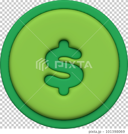 illustration 3D , symbol, icon, money, dollar coin illustration 3D , symbol, icon, money, dollar coin 101398069