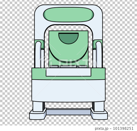 Illustration of a portable toilet seen from the front 101398251