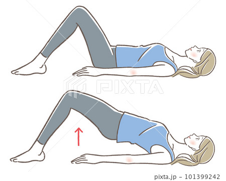 腰のストレッチをする女性のイラスト 101399242