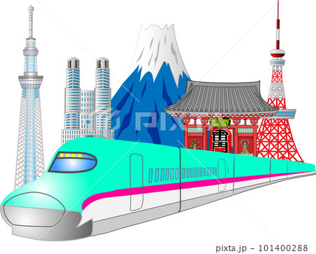 新幹線による東京観光のイラスト素材 [101400288] - PIXTA