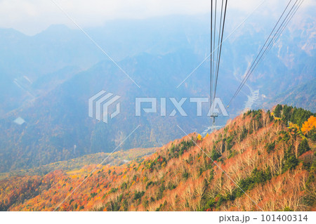 31 Oct 2013 double decker ropeway, The ropeway in Shinhotaka mountain 101400314