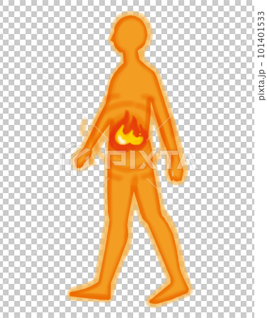 Fat burning person image _ walking left 101401533