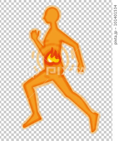 Fat burning person image _ running left facing 101401534