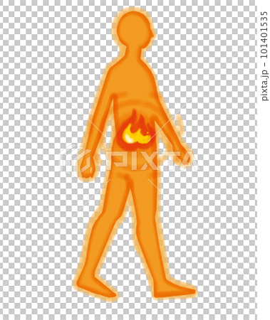 脂肪燃焼人物イメージ_歩く右向き 101401535
