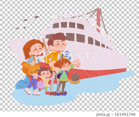 船で旅行する家族 船で旅行する家族 101401740