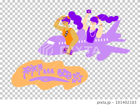 trip_travel_people_women's trip_airplane_two women going on a trip 101402183