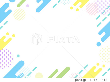 ブルーのポップな幾何学模様のフレーム 101402618