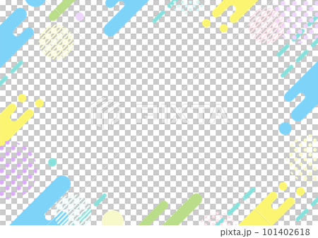 ブルーのポップな幾何学模様のフレーム 101402618