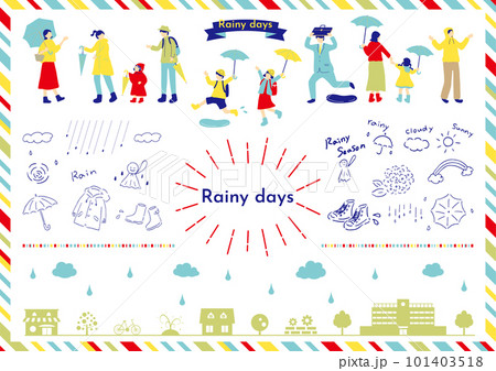 雨の季節に使いやすいイラスト 101403518
