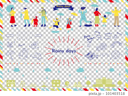 Illustration that is easy to use in the rainy season 101403518