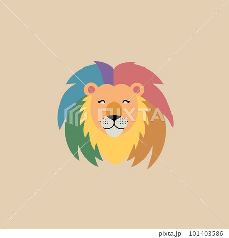 lion lgbt pride day and month with rainbow 101403586