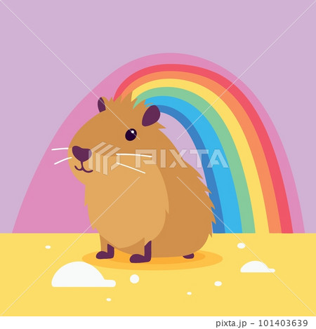 lgbt pride day and month capybara with rainbow 101403639