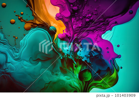 Abstract rainbow background with multicolored alcohol ink. Neural network AI generated art Abstract rainbow background with multicolored alcohol ink. Neural network AI generated art 101403909