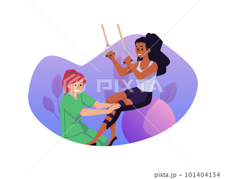 Physical rehabilitation and therapy medical concept of banner, flat vector isolated. 101404154