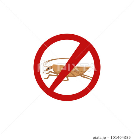 Pest control anti cockroach and stop insects icon, flat vector isolated. Pest control anti cockroach and stop insects icon, flat vector isolated. 101404389